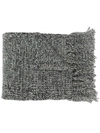 AMI ALEXANDRE MATTIUSSI MOULINE SCARF WITH FRINGES,A773DCE6-35F1-FE6E-74C8-F340BCC1B800