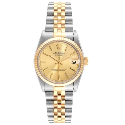Rolex Datejust Midsize 31mm Steel Yellow Gold Ladies Watch 68273 Box In Not Applicable