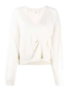 REMAIN WHITE SWEATER WITH PLEATS,3DCB7BFA-51E4-2590-416B-B835FC785857