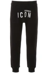Dsquared2 Cropped Icon-print Track Pants In Black