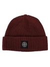 STONE ISLAND WOOL KNIT RIBBED BEANIE HAT,7972D4F0-4208-0BAD-800E-22FDC6B70428