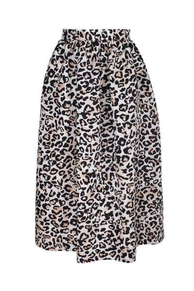 Ermanno Scervino Leopard Polyester Skirt In Brown