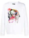 LES HOMMES WHITE COTTON SWEATSHIRT,E6B312AA-5C3C-F011-299E-5AA11FB342D3