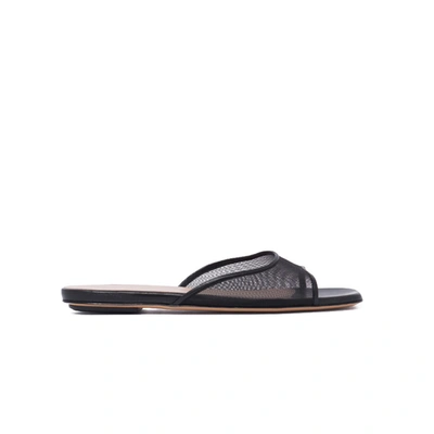 Gia Couture Laced Slip-on Sandals In Black