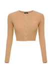 ELISABETTA FRANCHI BEIGE VISCOSE CARDIGAN,EC9D34C5-C913-9DBE-893E-8C40EB9CC7B5