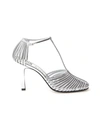 Givenchy Cage T-bar Sandals In Silver