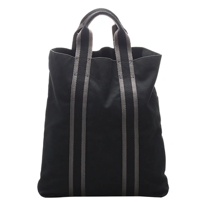 Pre-owned Hermes Black/grey Canvas Fourre Tout Tote Bag