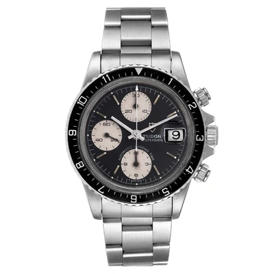 Pre-owned Tudor Black Stainless Steel Oysterdate Vintage Chronograph 79170 Men's Wristwatch 40 Mm