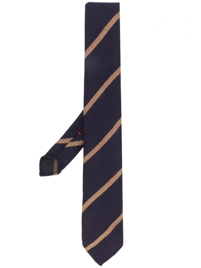 Dell'oglio Striped Tie In Blue