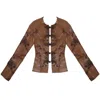 28natelier Women's Brown The Embroidered Leather Jacket In Brown