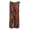 28natelier Women's Brown The Embroidered Leather Pants In Brown