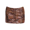 28natelier Women's Brown The Embroidered Leather Skirt In Brown