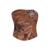28natelier Women's Brown The Embroidered Leather Top In Brown