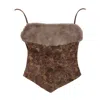 28natelier Women's Grey / Brown The Cozy But Cold Top In Brown