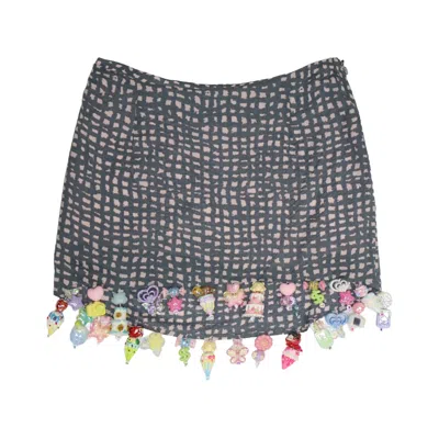 28natelier Women's Grey / Pink Candy Skirt In Multi