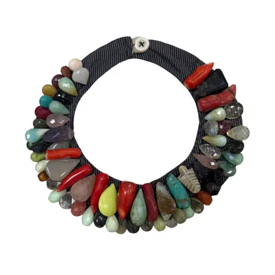 28natelier Women's The Pinstripe Stone Necklace In Orange