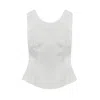 28natelier Women's White Pointed Top