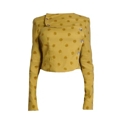 28natelier Women's Yellow Polka Dot Jacket