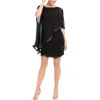 28th & Park Womens Cape Embellished Sheath Dress In Black