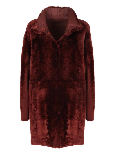 Drome Reversible Single-breasted Coat In Red