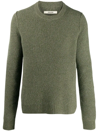 Zadig & Voltaire Kennedy Cashmere Ribbed Jumper In Green