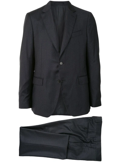 Ferragamo Pinstripe Single-breasted Suit In Grey