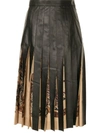 FERRAGAMO ROPE PRINT DETAIL PLEATED SKIRT