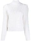 DONDUP CABLE-KNIT PUFF SLEEVES JUMPER