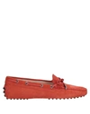 Tod's Gommino Nubuck Leather Loafers In Rust