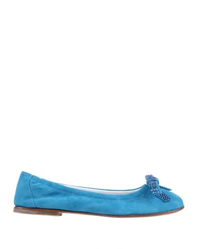 Andrea Montelpare Ballet Flats In Turquoise