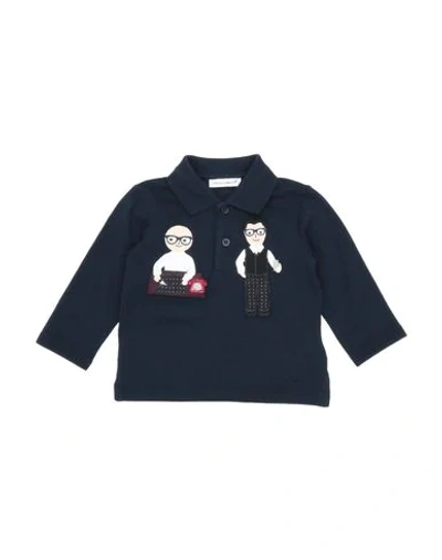Dolce & Gabbana Babies' Polo Shirts In Dark Blue