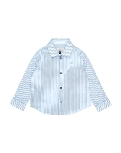 Armani Junior Patterned Shirt In Sky Blue