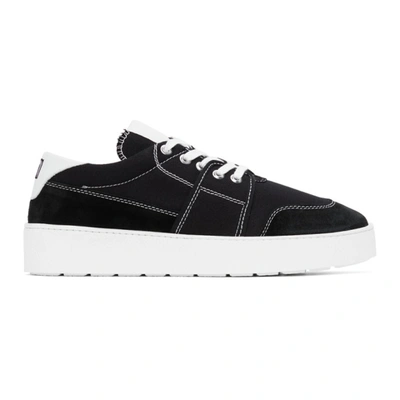 Ami Alexandre Mattiussi Spring Leather-trimmed Sneakers In Black