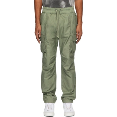 John Elliott Slim-fit Cotton Drawstring Cargo Trousers In Sage