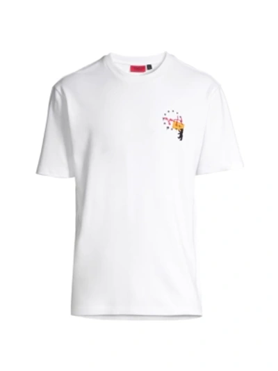 Hugo Dunity Embroidered Logo T-shirt In White