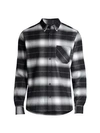 Hugo Ermann Glen Check Plaid Flannel Shirt In Black