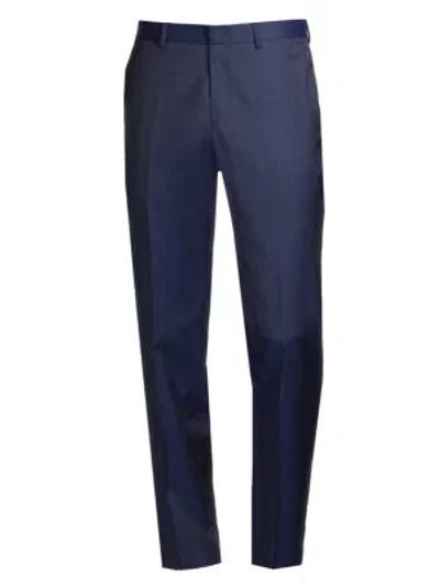 Hugo Boss Genesis Slim-fit Stretch Wool Trousers In Dark Blue