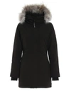 Canada Goose Lorette Fur-hood Down Parka Coat In Black