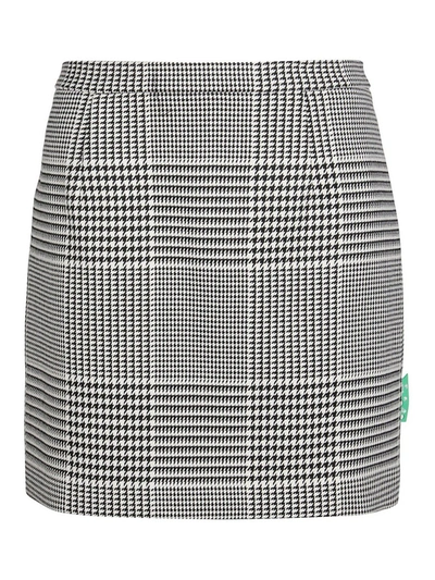 Off-white Prince Of Wales Mini Skirt In Grey