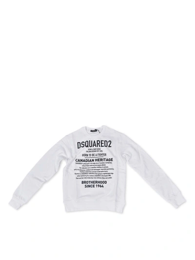 Dsquared2 Kids' Canadian Heritage Sweatshirt In White