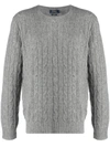 Polo Ralph Lauren Cable-knit Cashmere Sweater In Gray