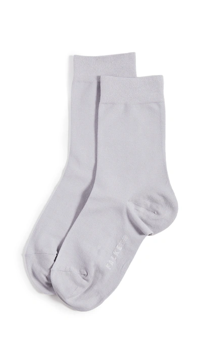 Falke Cotton Touch Ankle Socks In Light Grey
