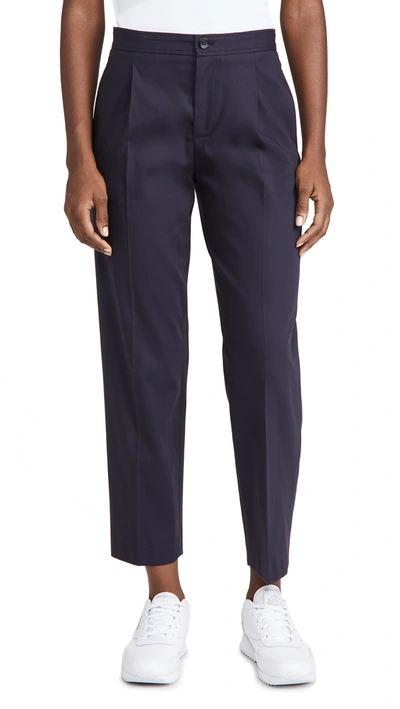 Apc Amalfi Straight-leg Cotton Trousers In Navy