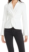 Cinq À Sept Mckenna Twist-front Shirt In Ivory
