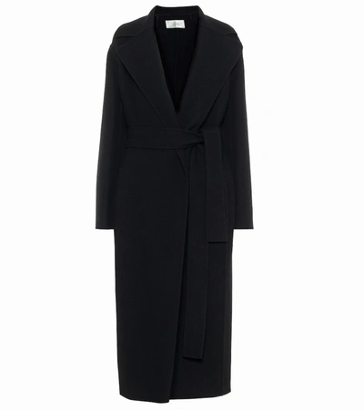 The Row Double-breasted Wool Blend Coat In Black