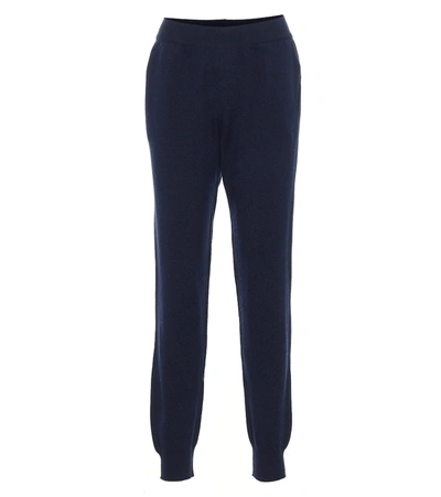 The Row Ardo Cashmere Trackpants In Blue