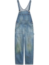 GUCCI DISTRESSED STRAIGHT-LEG DENIM DUNGAREES