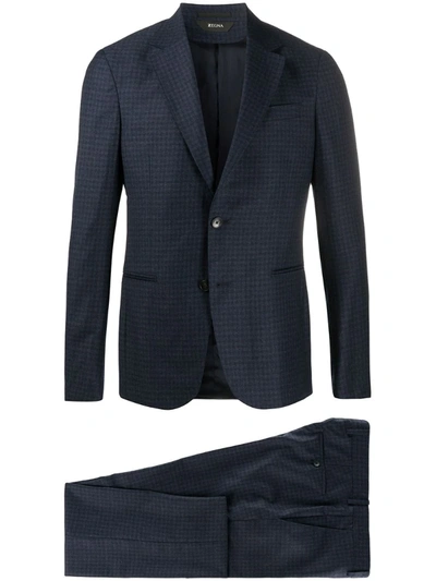 Z Zegna Single-breasted Wool Suit In Black