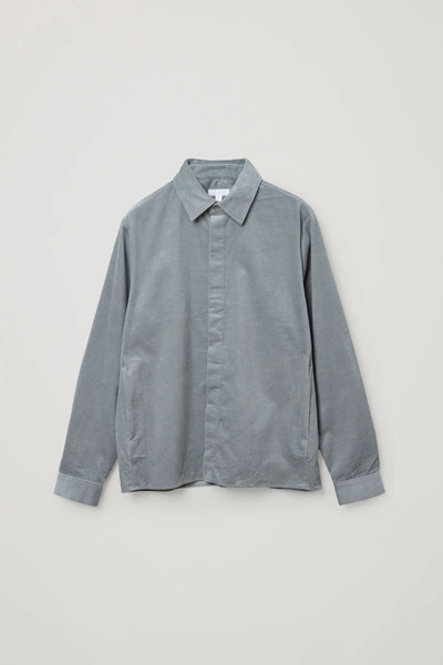 Cos Cotton Corduroy Shirt In Grey