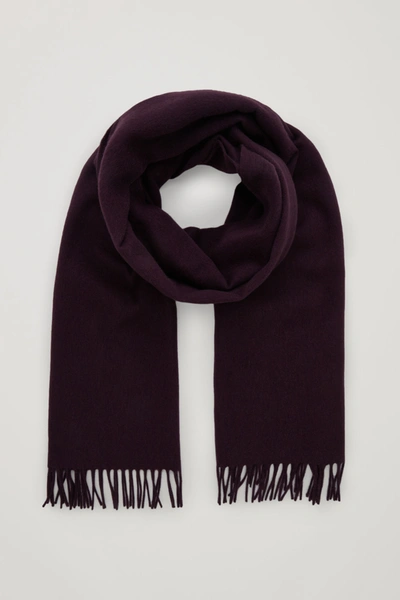 Cos Recycled Wool Mix Scarf In Purple